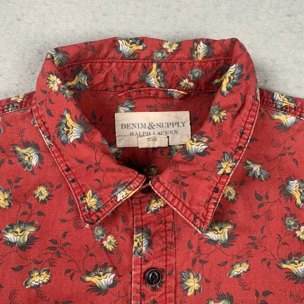 Denim & Supply Ralph Lauren Red Floral Button-Down Shirt